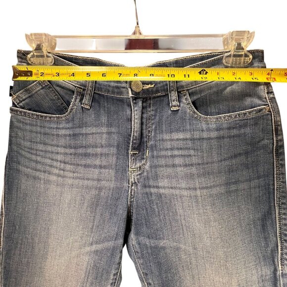 Rock & Republic Kendall Mid-Rise Jeans 10 Straight Leg Denim Button Flap Pockets - Picture 15 of 15